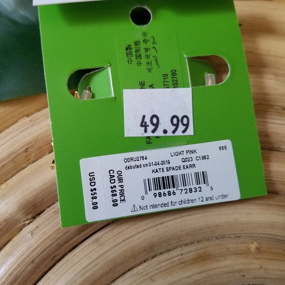 Kate spade light pink floral earrings NWT - Picture 2 of 5